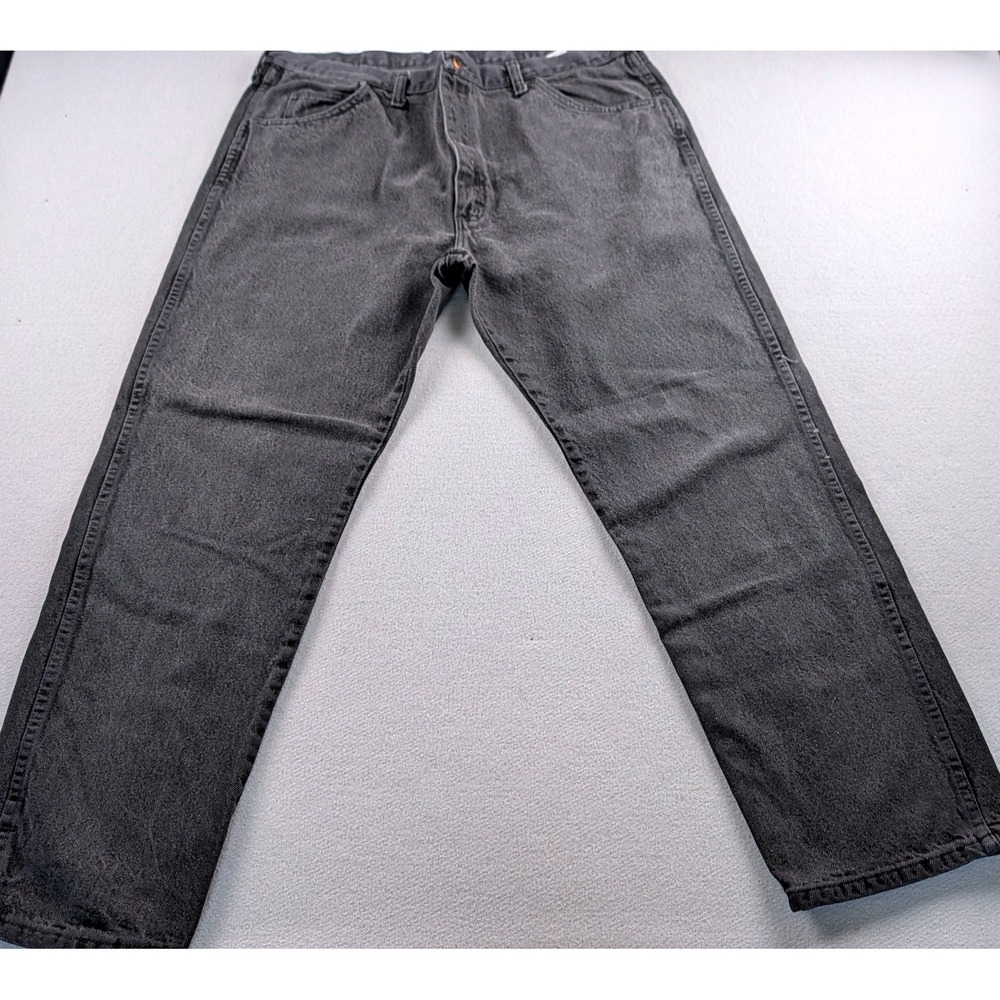 Rustler Mens Regular Fit Straight Leg Jeans Faded Black Denim 87623CB 40x32